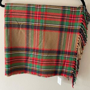 OBO!! J crew Factory Blanket Scarf Camel Tartan Plaid NWT. MOVING SALE!!